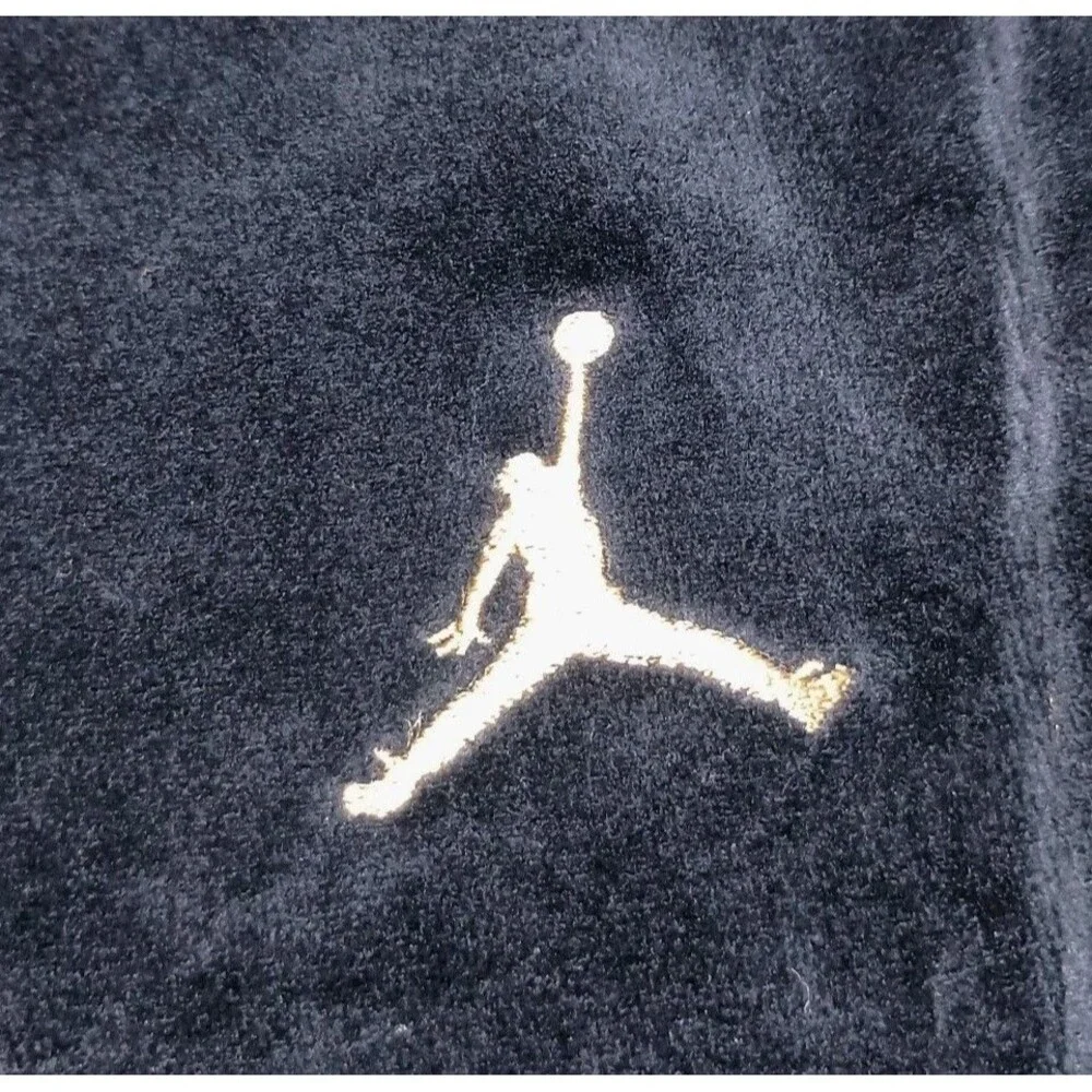 RARE Air Jordan Track Pants Mens Small Velour Black Gold Jumpman Nike AH2361-010